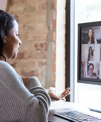 Woman on a video conferencing call