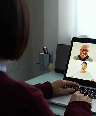 Person on a video conferencing call
